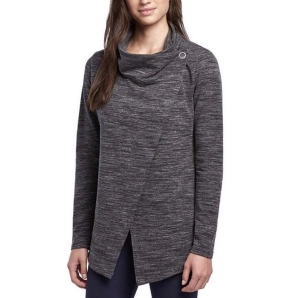 Danskin Sweaters - Danskin French Terri Bliss Wrap Athletic Jacket Size Small Charcoal Gray
